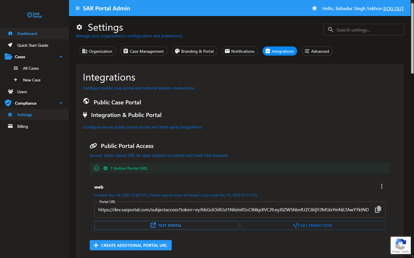Integrations - Configure public portal access and third-party connections